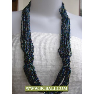 Paua Long Braided Necklaces Fashion Beaded